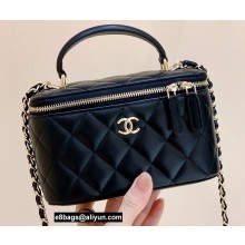 Chanel Vanity Case Bag with Chain Top Handle AP2199 in Original Quality Lambskin Black 2022