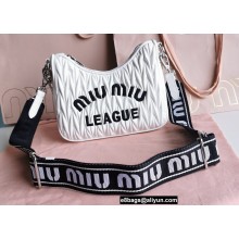 Miu Miu Matelassé ciré shoulder bag 5BH211 White