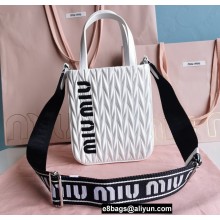 Miu Miu Matelassé ciré handbag 5BA220 White