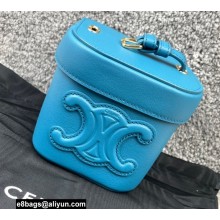 Ceine SMALL BOX cuir triomphe bag in Smooth Calfskin Blue 2022