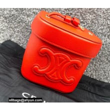 Ceine SMALL BOX cuir triomphe bag in Smooth Calfskin Red 2022 
