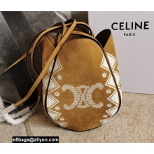 Celine Marlou Bag In Suede Calfskin With Triomphe Embroidery 2022