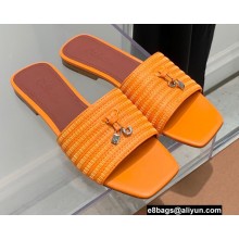 Loro Piana Sprightly Charms Flat Sandals Orange 2022