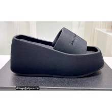 Alexander Wang Heel 10 Platform 6cm Taji Slide Sandals In Lycra Black 2022