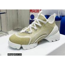 Dior D-Connect Sneakers Laminated Mesh Gold 2022