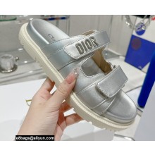 Dior Lambskin DiorAct Slides Silver 2022