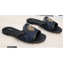 Dolce & Gabbana Devotion slides in camouflage patchwork Blue 2022