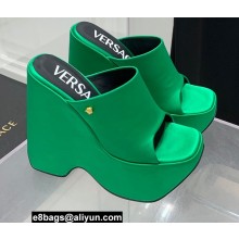 Versace Heel 16cm Platform 6.5cm Triplatform Mules Leather Green 2022