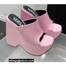 Versace Heel 16cm Platform 6.5cm Triplatform Mules Leather Pink 2022