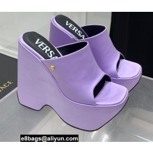 Versace Heel 16cm Platform 6.5cm Triplatform Mules Leather Lilac 2022