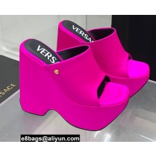 Versace Heel 16cm Platform 6.5cm Triplatform Mules Satin Fuchsia 2022