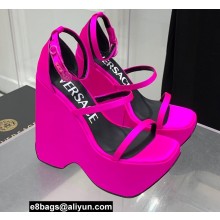 Versace Heel 16cm Platform 6.5cm Triplatform Satin Sandals Fuchsia 2022