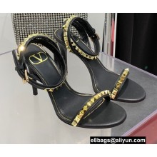 Valentino Heel 10cm Rockstud No Limit Nappa Sandals Black 2022