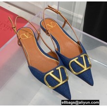 Valentino Vlogo Denim Slingback Flats 2022