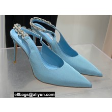 Aquazzura Heel 9.5cm Love Link Sling Pumps Sky Blue 2022
