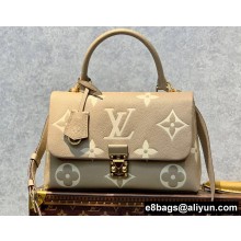 Louis Vuitton Monogram Empreinte leather Madeleine MM Bag M46041 Dove Gray/Crème Beige