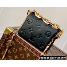 Louis Vuitton Monogram-embossed puffy lambskin Beltbag Coussin Bag M81125 Black
