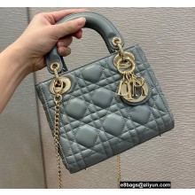 Lady Dior Mini Bag in Gray Cannage Lambskin 2022