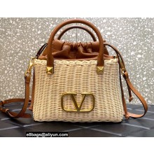 Valentino Vlogo Signature Wicker Bucket Bag 2022