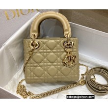 Lady Dior Mini Bag in Beige Cannage Lambskin 2022