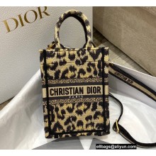 Dior Vertical Book Tote Bag in Beige Multicolor Mizza Embroidery 2022