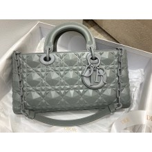 Dior Lady D-Joy Bag in Gray Cannage Calfskin with Diamond Motif 2022