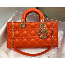 Dior Lady D-Joy Bag in Orange Cannage Lambskin 2022