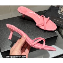 Alexander Wang Heel 5cm DAHLIA Slide Sandals In Lycra Pink 2022