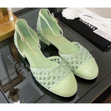Chanel Braided Lambskin Open Shoes G38764 Green 2022