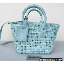 Balenciaga Bistro XS Basket With Strap Shoulder Bag Sky Blue 2022