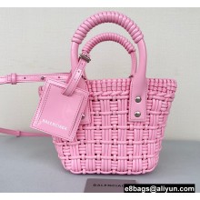 Balenciaga Bistro XXS Basket With Strap Shoulder Bag Light Pink 2022