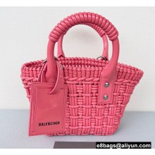 Balenciaga Bistro XXS Basket With Strap Shoulder Bag Dark Pink 2022