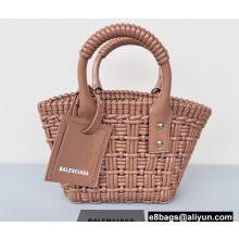 Balenciaga Bistro XXS Basket With Strap Shoulder Bag Brown 2022