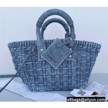 Balenciaga Bistro XS Basket With Strap Shoulder Bag Washed Blue 2022