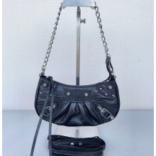 Balenciaga Le Cagole Mini Purse With Chain in Arena lambskin Black 2022