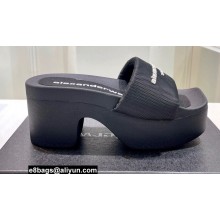 Alexander Wang Heel 8 Platform 6cm aw Slide Sandals In Nylon Black 2022