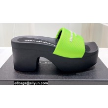 Alexander Wang Heel 8 Platform 6cm aw Slide Sandals In Nylon Green 2022