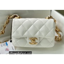 Chanel Lambskin Mini Flap Bag AS3213 White 2022