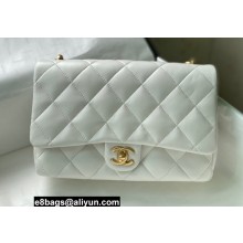 Chanel Lambskin Large Flap Bag AS3215 White 2022