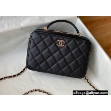 Chanel Caviar Leather Small Vanity Case with Chain Bag AS3168 Black 2022