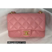 Chanel Lambskin Small Flap Bag AS3214 Coral Pink 2022
