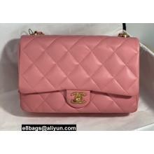 Chanel Lambskin Large Flap Bag AS3215 Coral Pink 2022