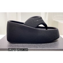 Alexander Wang Heel 10 Platform 6cm Taji FLIP FLOP Sandals In Lycra Black 2022