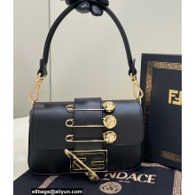 Fendi x Versace Fendace Brooch Mini Baguette Bag Black 2022