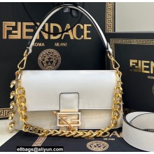 Fendi x Versace Fendace Brooch Baguette Bag White 2022