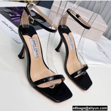 Jimmy Choo Heel 8.5cm Patent Sandals Black 2022