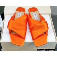 Jimmy Choo Narisa Satin Flats Sandals Orange 2022