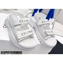 Celine Leo Scratch Sandals In Calfskin White 2022