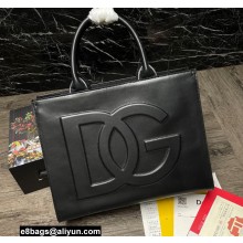 Dolce & Gabbana Small calfskin DG Daily shopper Tote Bag Black