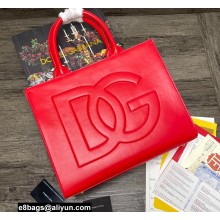 Dolce & Gabbana Small calfskin DG Daily shopper Tote Bag Red